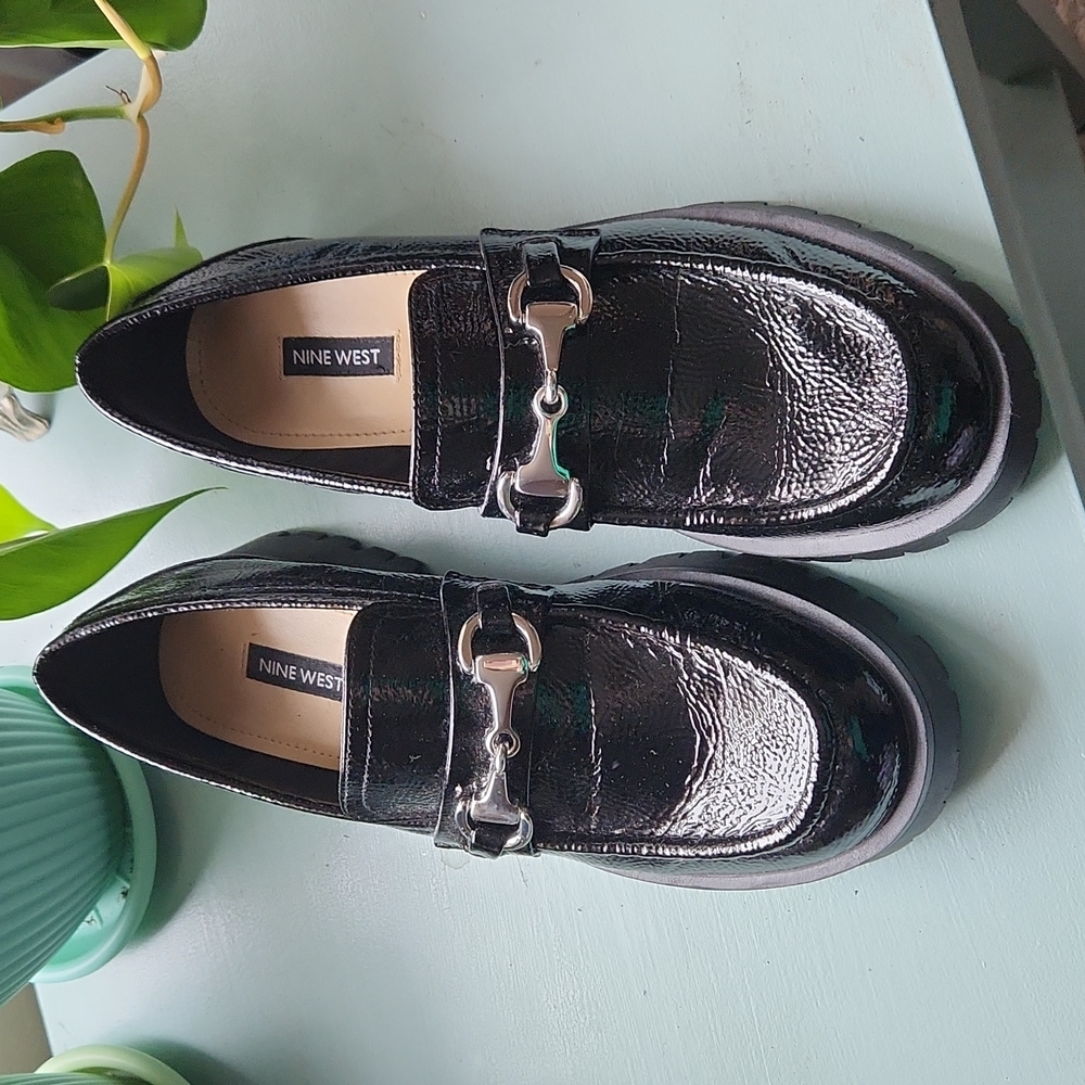 Nine West black loafers